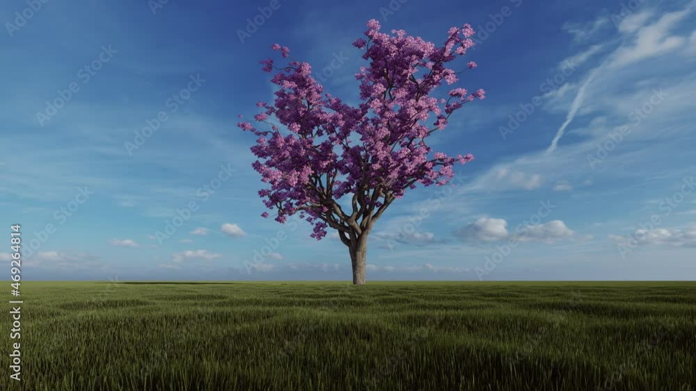 Jacaranda pink tree against the blue sky, loop, 4K Jacaranda pink tree against the blue sky, loop, 4K