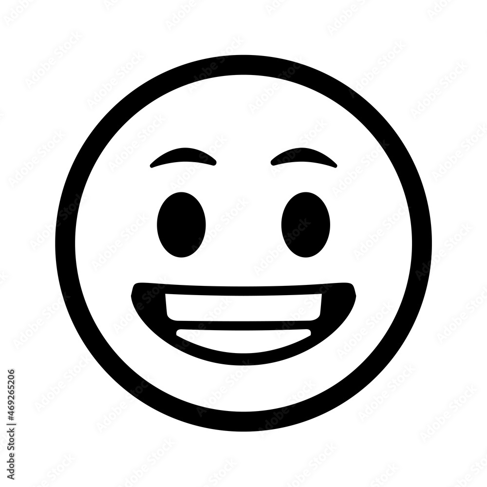Fototapeta premium Smiley face. Emoji icon vector. Emoticon sign. Positive emotions. Vector illustration.
