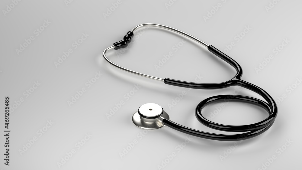 stethoscope realistic floor health medicine device 3d render stethoscope realistic floor health medicine device 3d render