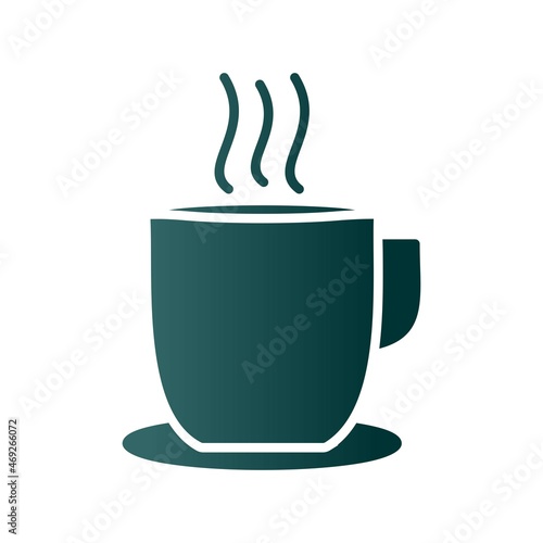 Tea Glyph Gradient Vector Icon Design