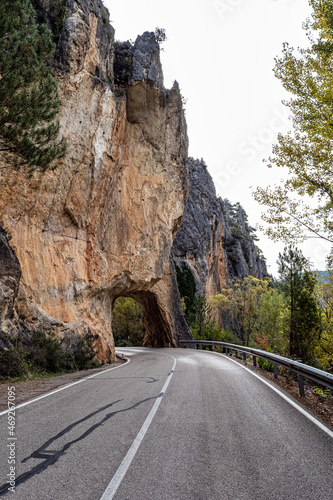 Tunnel hole at Serrania de Cuenca in Spain near Cuenca and Fuertescusa. Door to hell photo