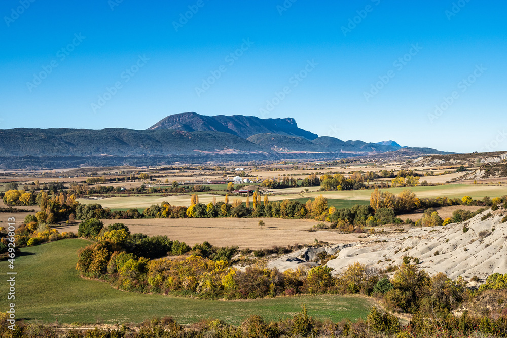 Landscape view at Larres near of Sabinanigo, province of Huesca, Aragon, Spain