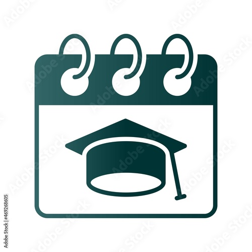 School Year Glyph Gradient Vector Icon Design