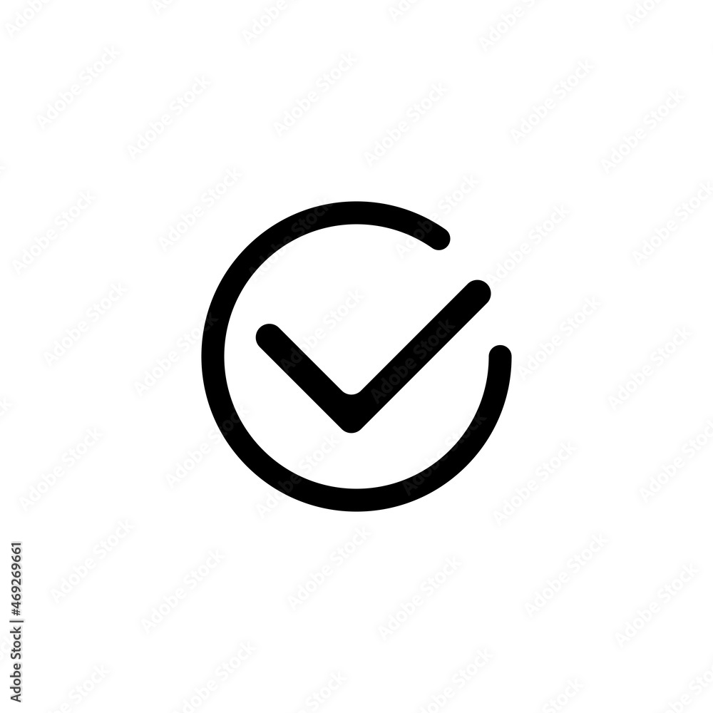 Checkmark vector icon. Check list button icon.Simple minimal pictogram.Website vector icon. Checkmark vector icon. Check list button icon.Simple minimal pictogram.Website vector icon.
