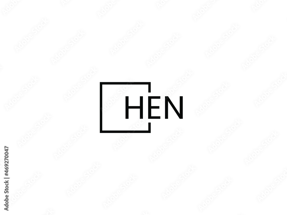 HEN letter initial logo design vector illustration HEN letter initial logo design vector illustration