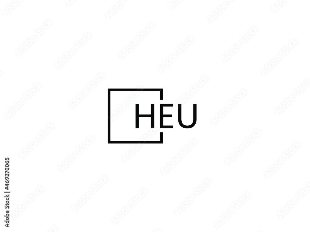 Fototapeta premium HEU letter initial logo design vector illustration