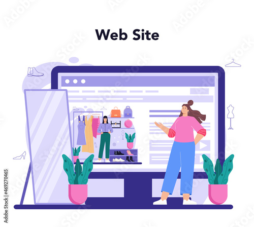 Fashion stylist online service or platform. Fashion and beauty industry