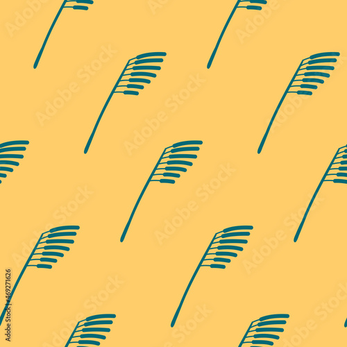 Organic pattern branch with a duster of reeds seamless pattern, textile design and packaging