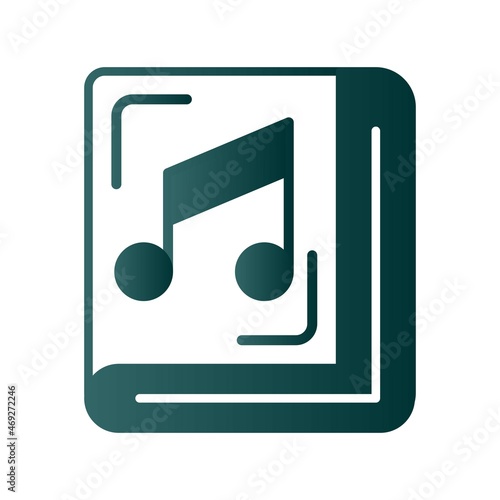 Music Book Glyph Gradient Vector Icon Design