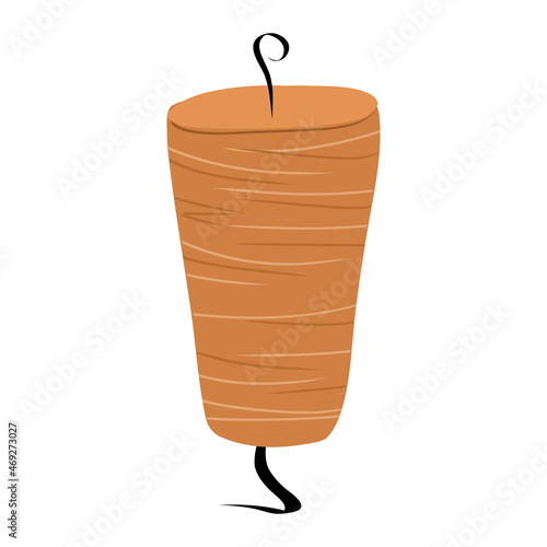 Donner kebab. vector illustration isolated on white background.