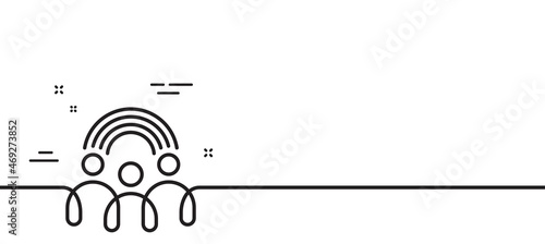 Inclusion line icon. Equity culture sign. Gender diversity symbol. Minimal line illustration background. Inclusion line icon pattern banner. White web template concept. Vector