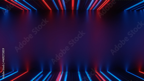 Frame of glowing laser ligh...