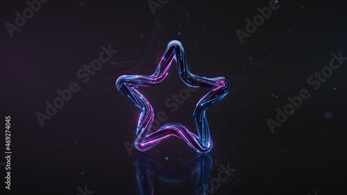 Glowing blue and pink star ...