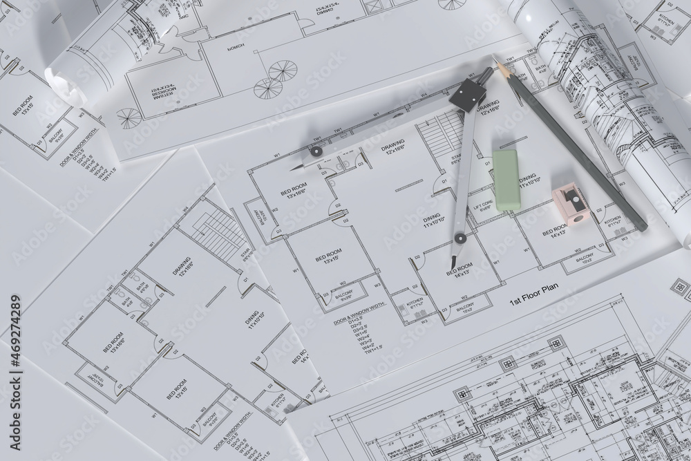 architecture background design working drawing on paper architecture background design working drawing on paper