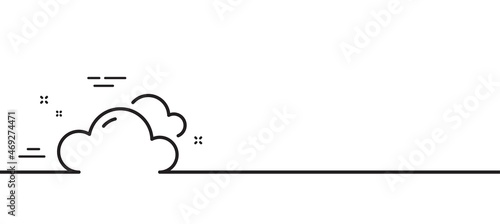Cloudy weather line icon. Clouds sign. Sky symbol. Minimal line illustration background. Cloudy weather line icon pattern banner. White web template concept. Vector