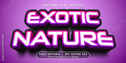 Text effects 3d exotic nature, editable text style
