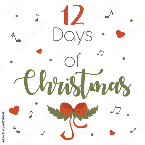 12 days of Christmas banner postcard new year traditions song birds festival