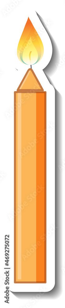 Yellow candle with light cartoon sticker Yellow candle with light cartoon sticker