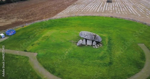 Brownshill dolmen POV aerial shot photo