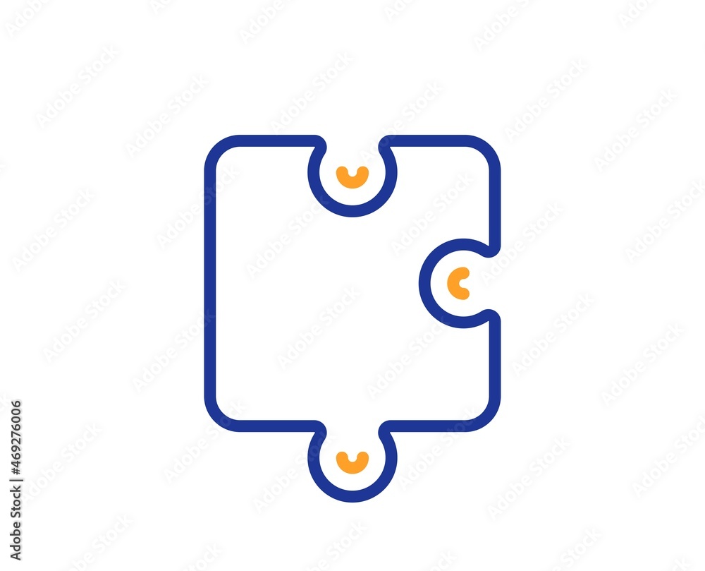 Puzzle piece line icon. Jigsaw game shape sign. Business strategy element. Colorful thin line outline concept. Linear style puzzle icon. Editable stroke. Vector Puzzle piece line icon. Jigsaw game shape sign. Business strategy element. Colorful thin line outline concept. Linear style puzzle icon. Editable stroke. Vector