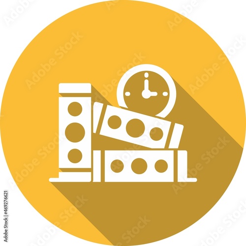 Duration Glyph Circle Vector Icon Design