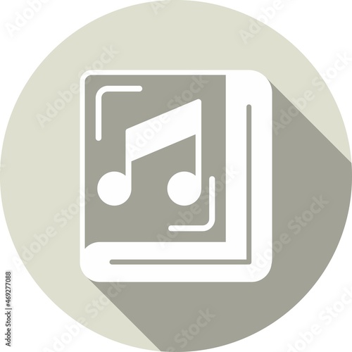  Music Book Glyph Circle Vector Icon Design