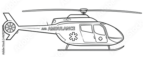 Vector stock illustration of classic air rescue helicopter