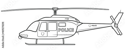 Vector stock illustration of classic police helicopter