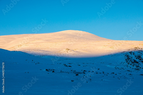 Winter landscape in Dovrefjell National Park  Norway