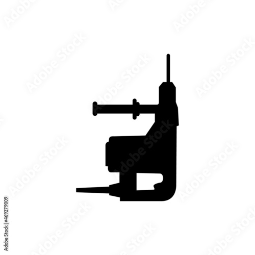 construction manual electric drill on a white background. Construction tool. Vector illustration.
