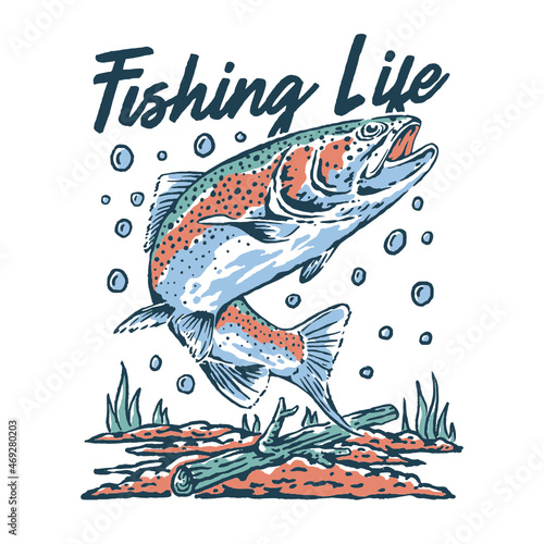 Fishing life illustration