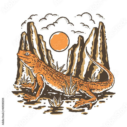 Desert lizard illustration