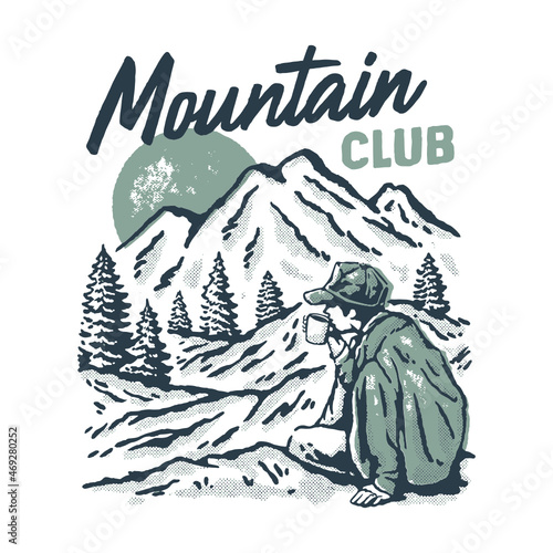 Mountain adventure illustration