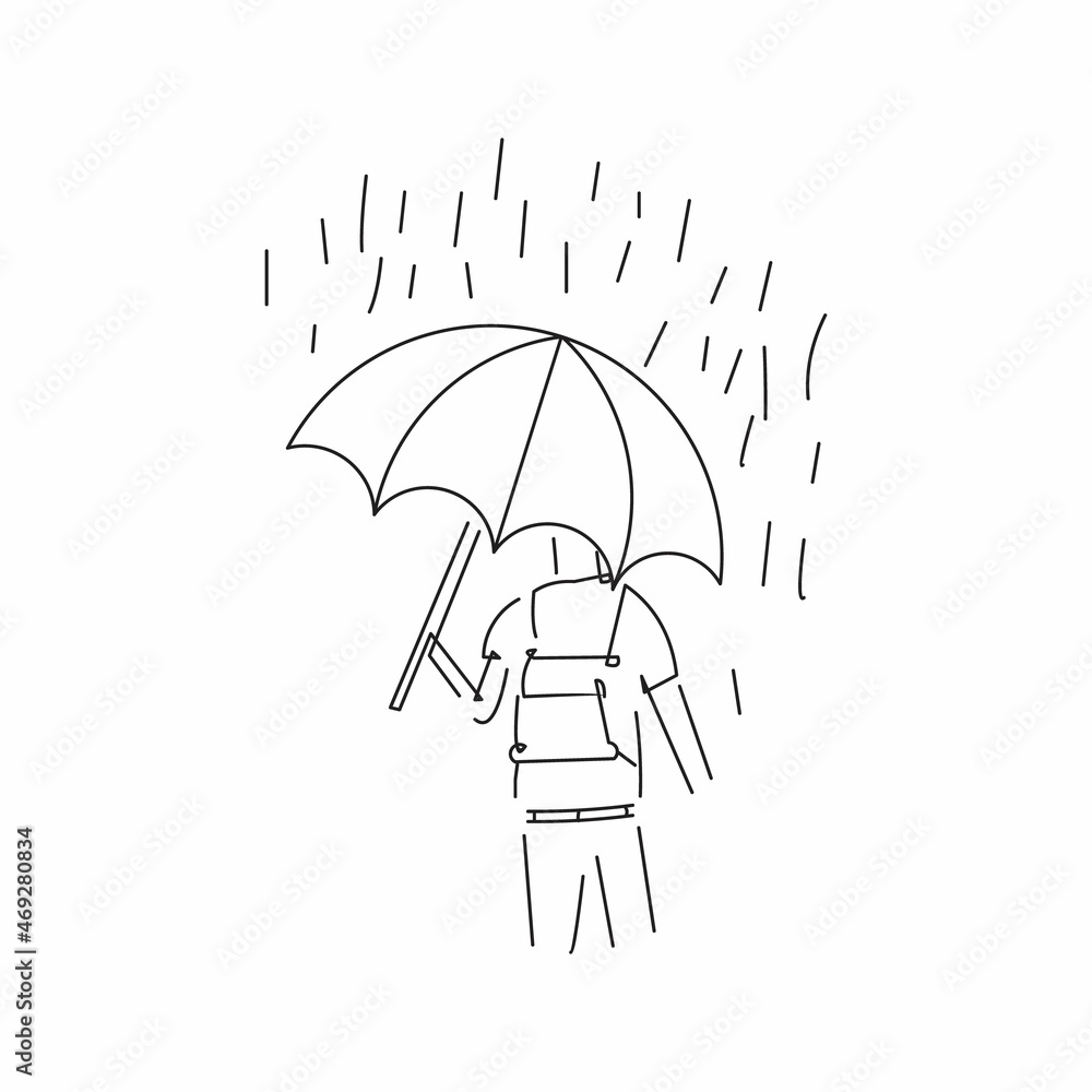 kids umbrella line arts vector, line arts design kids umbrella line arts vector, line arts design