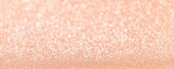 Crédence de cuisine Pantone 2024 Peach Fuzz Abstract blurred coral or peach magic glitter banner with copy space.  © BarTa