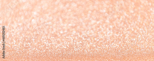 Bilde på lerret Abstract blurred coral or peach magic glitter banner with copy space