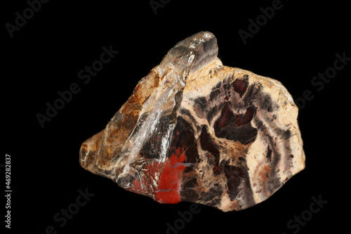 macro stone mineral jasper on black background photo