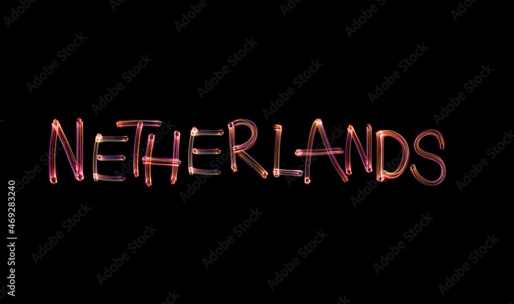 Words Netherland using light painting technique