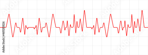 Line heartbeat. ECG or EKG cardiogram on monitor. Medical analysis hearts. Vector illustration.