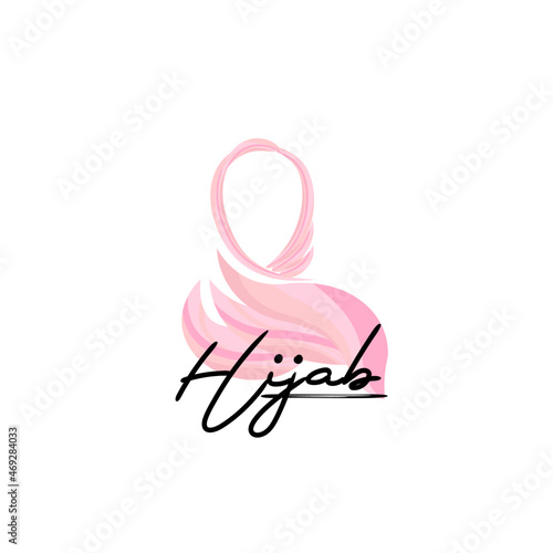 hijab is mean scarf and headwear logo icon, vector illustration