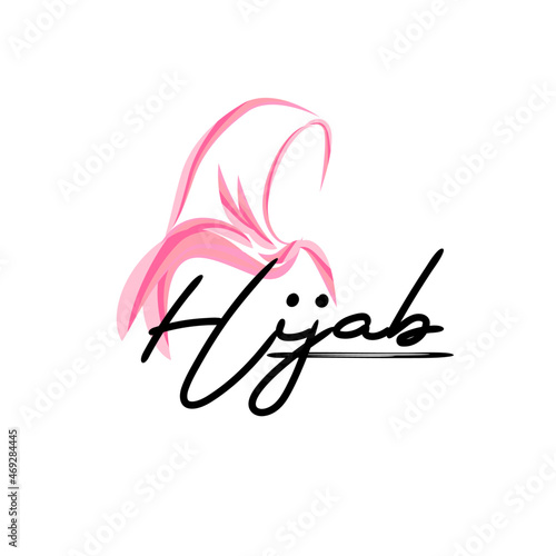 hijab is mean scarf and headwear logo icon, vector illustration