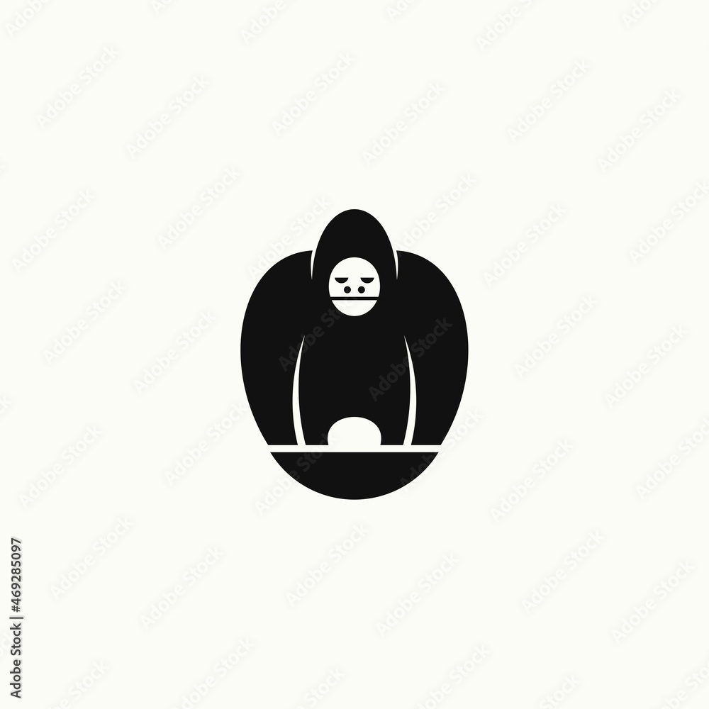 Fototapeta premium simple gorilla logo. vector illustration for business logo or icon