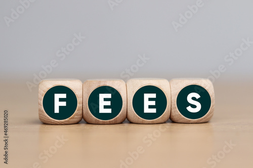 Wooden cube with FEES text, business concept © Sai