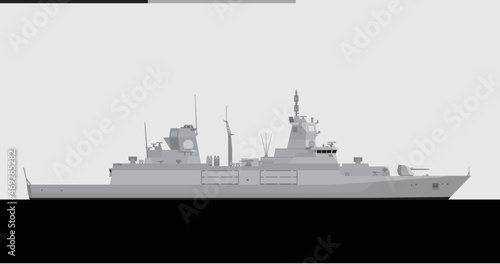 F125 Baden Wurttemberg class. German navy frigate. Vector image for illustrations and infographics photo