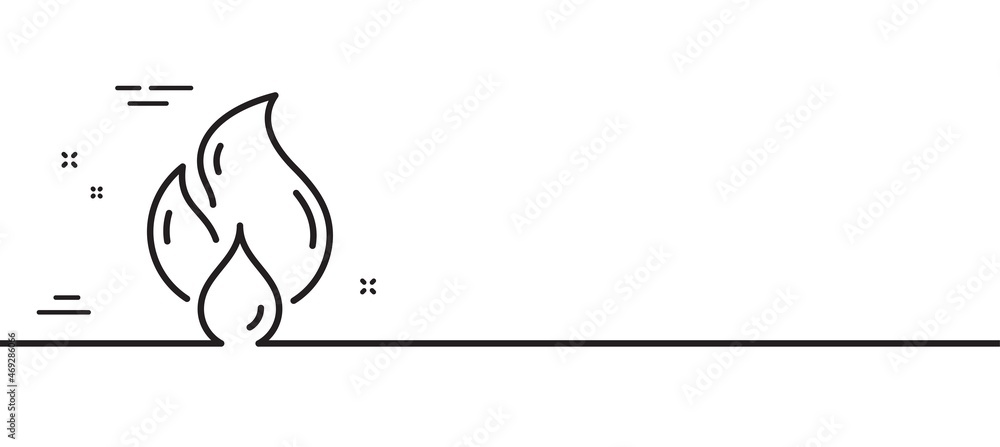 Flammable fuel line icon. Fire energy sign. Heating power energy symbol. Minimal line illustration background. Flammable fuel line icon pattern banner. White web template concept. Vector Flammable fuel line icon. Fire energy sign. Heating power energy symbol. Minimal line illustration background. Flammable fuel line icon pattern banner. White web template concept. Vector