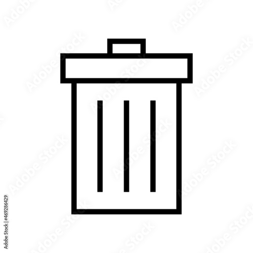 Trash bin line simple icon