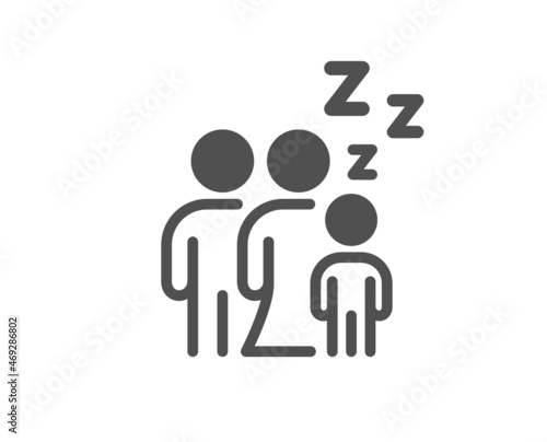 Sleep quality icon. Family night sign. Sleeping people symbol. Classic flat style. Quality design element. Simple sleep icon. Vector
