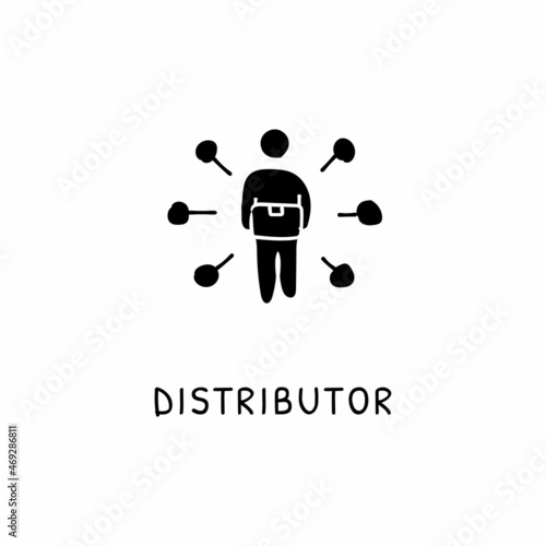 DISTRIBUTOR icon in vector. Logotype - Doodle