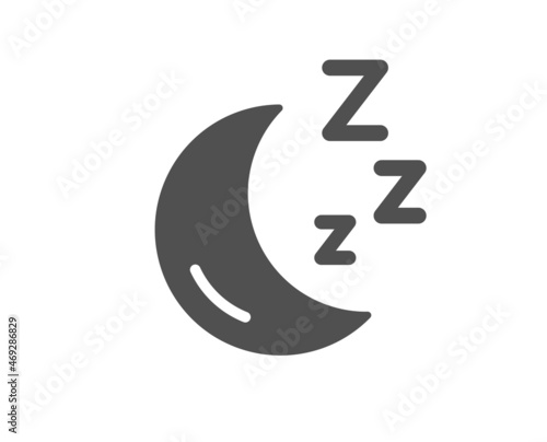 Moon quality icon. Sleep zzz sign. Night lunar symbol. Classic flat style. Quality design element. Simple moon icon. Vector