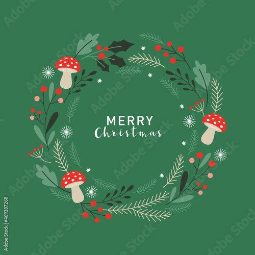 Christmas wheart. Greeting card	
